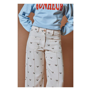 Emile et Ida - Strawberry Cotton Pants | Cream