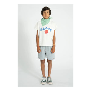 Piupiuchick - Striped Denim Shorts | Blue