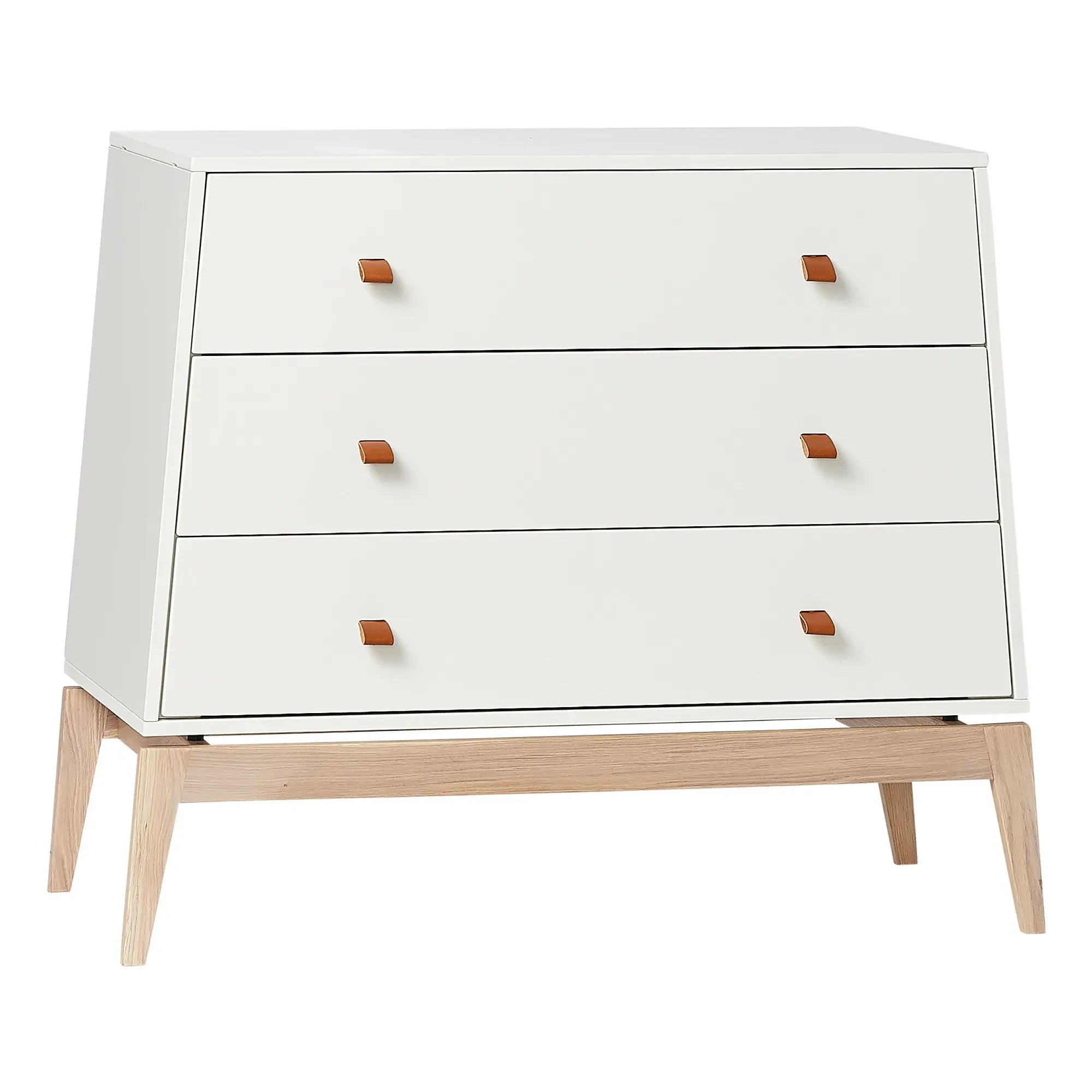 Leander - Luna Oak Chest of Drawers - 3 Drawers | White