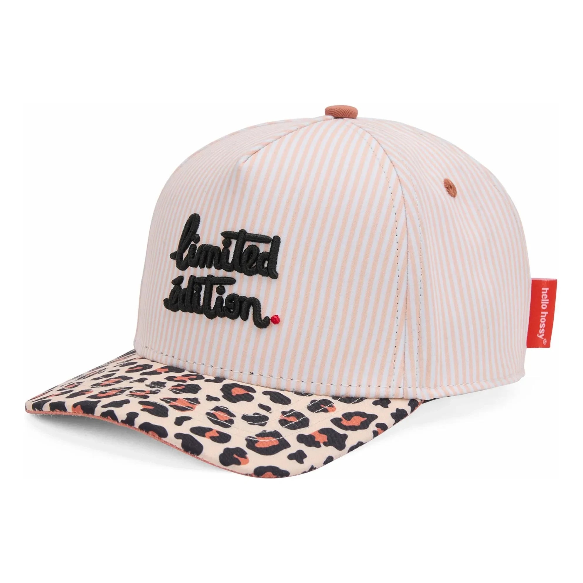 Hello Hossy - Organic Cotton Leopard Print Curved Visor Hat | Cream