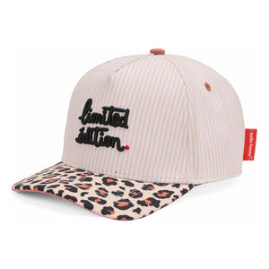 Hello Hossy - Organic Cotton Leopard Print Curved Visor Hat | Cream