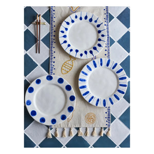 Bloomingville - Linora tabaklar - 3'lü Set | Mavi