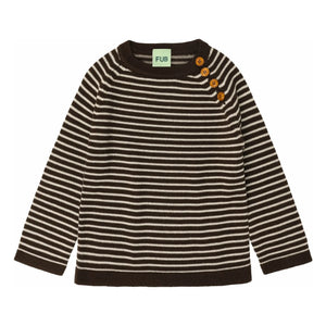 FUB - Striped Merino Wool Sweater | Brown