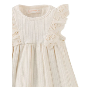 Gingersnaps - Elowyn Embroidered Ruffled Dress | Ecru