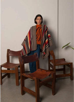 La Méricaine - Apache Recycled Wool Poncho | Earth Brown