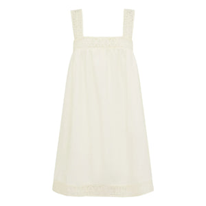 Peony - Embroidered Dress | White