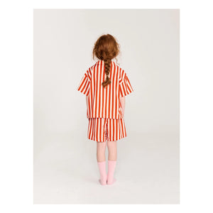 Bobo Choses - Striped Organic Cotton Shirt and Shorts Set | Red