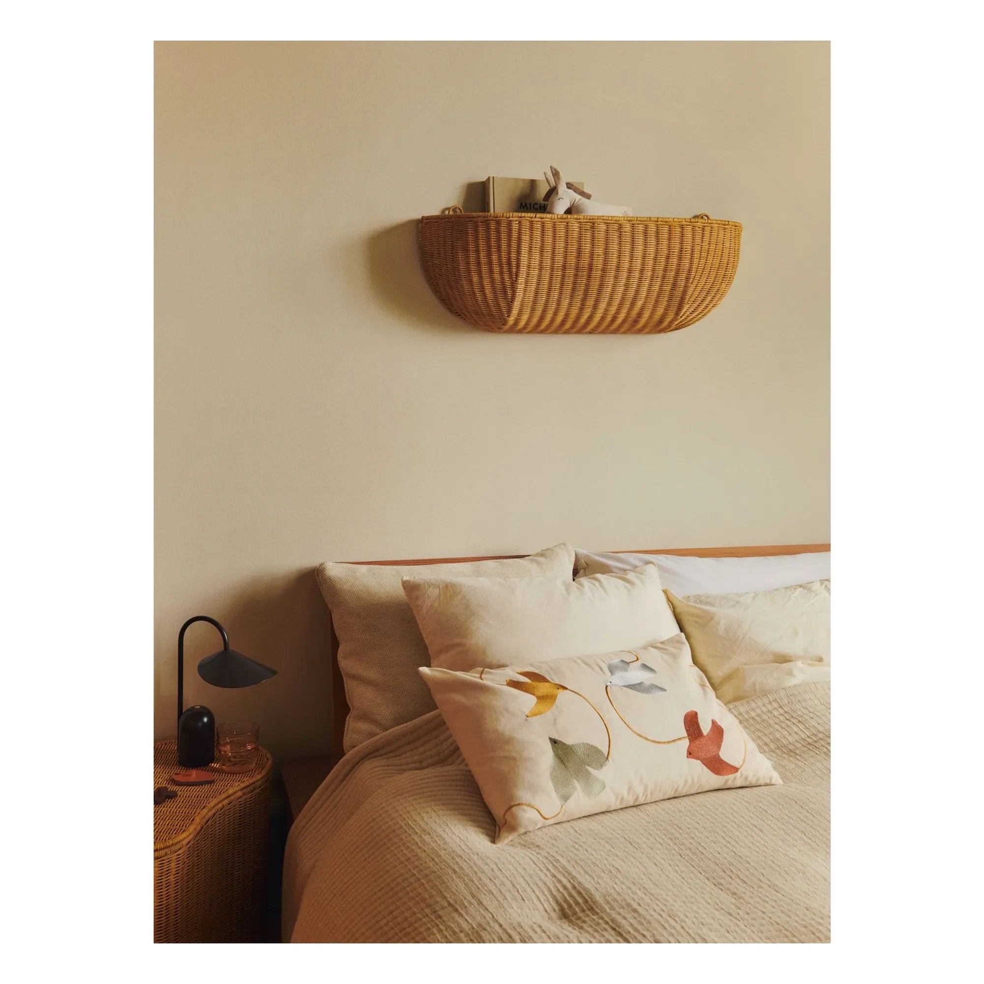 Ferm Living Kids - Swif Bird Embroidered Pillow | Beige