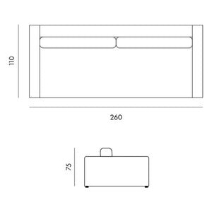 Panac Edition - Bellechasse velvet brushed 4-seater sofa - 260 cm | Charcoal Gray
