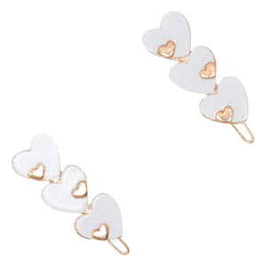 Tartine et Chocolat - 2 Heart Clip Set | Ivory