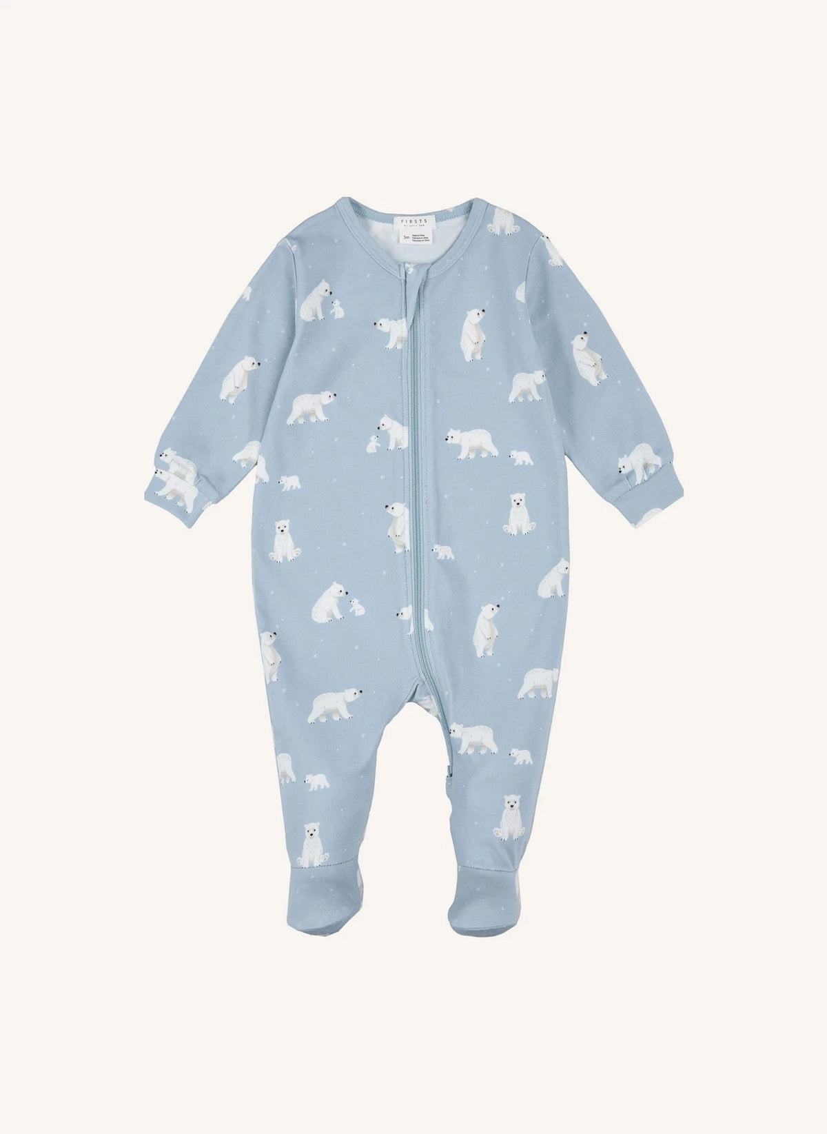 Petit Lem - Bear-Patterned, Modal and Organic Cotton Footed Pajamas | Blue