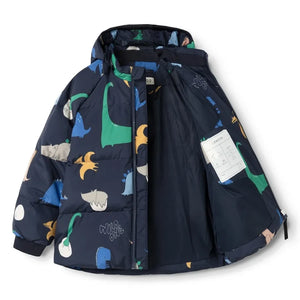 Liewood - Polle Dinosaur Padded Coat Made from Recycled Fibers | Navy