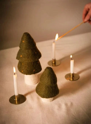 Muskhane - Felt Christmas Trees - Set of 2 | Moss Green