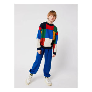 Bobo Choses - Organic Cotton Checkered Sweater | Blue