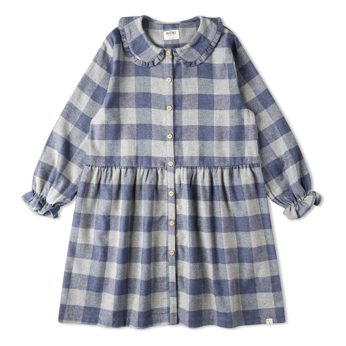 Matona - Carreaux Flanel Tencel Elbise | Mavi