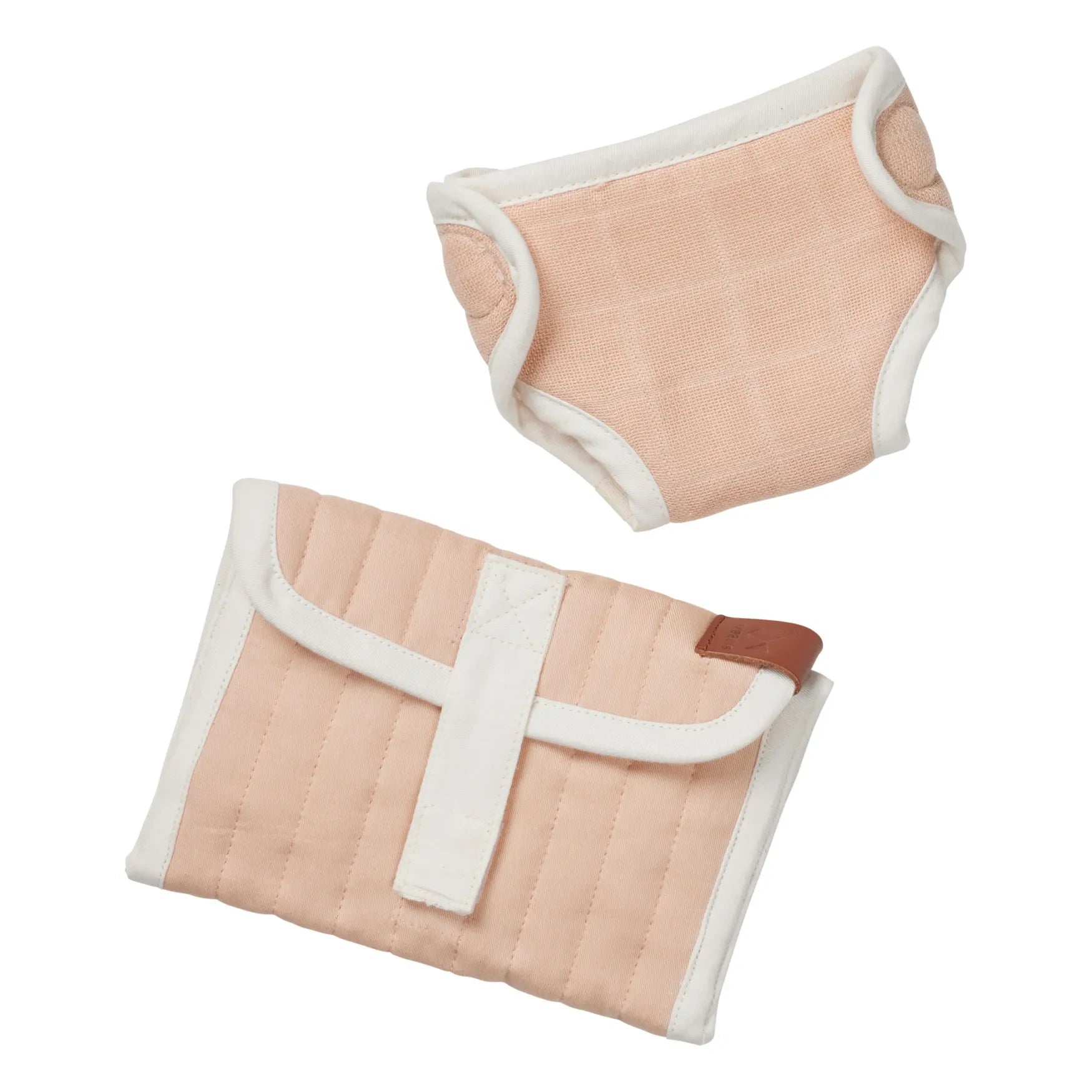 Fabelab - Babykin doll accessories - Diaper and changing mat | Dusty Pink