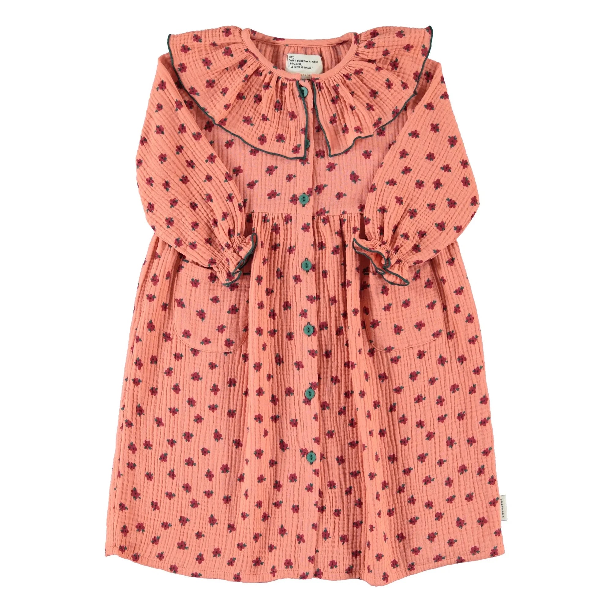 Piupiuchick - Organic Cotton Floral Dress | Coral