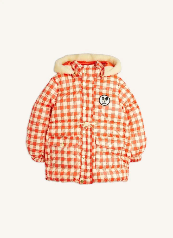 Mini Rodini - Ritzratz Gingham puffer jacket | Red