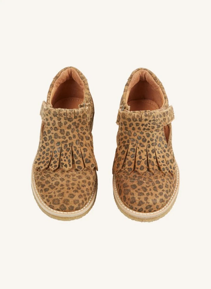 Emile et Ida - Leopard Tassel Baby Shoes | Brown