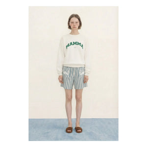 The Tiny Big Sister - Linen and cotton swan shorts | Blue