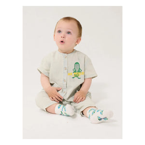 Bobo Choses - Organic Cotton Washed Denim Dungarees | Light Blue