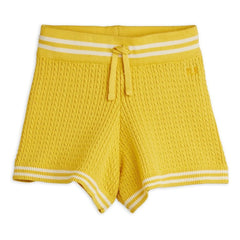 Mini Rodini - Organic Cotton Knit Shorts | Yellow