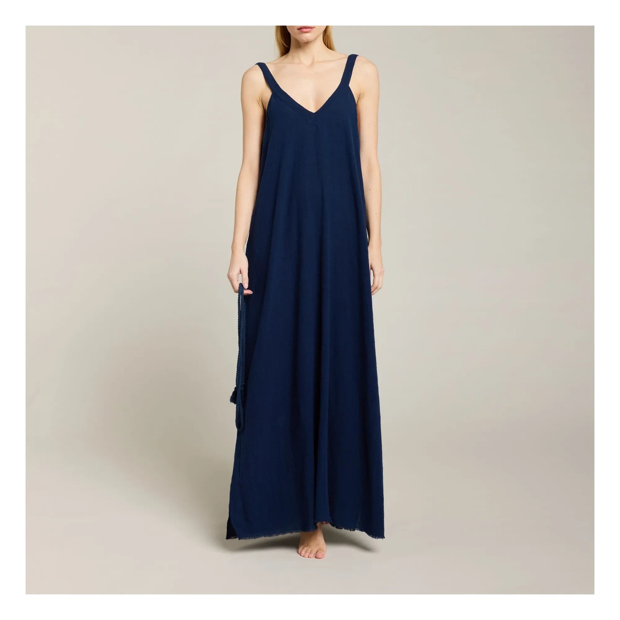 Maison Saint Julien - Bizance Cotton Gingham Dress | Navy Blue