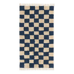 Ferm Living Kids - Mara ekose halı | Mavi