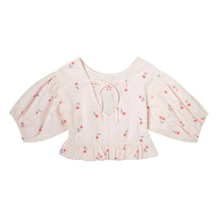 Tocoto Vintage - 3/4 Sleeve Blouse Cherry | Light Pink