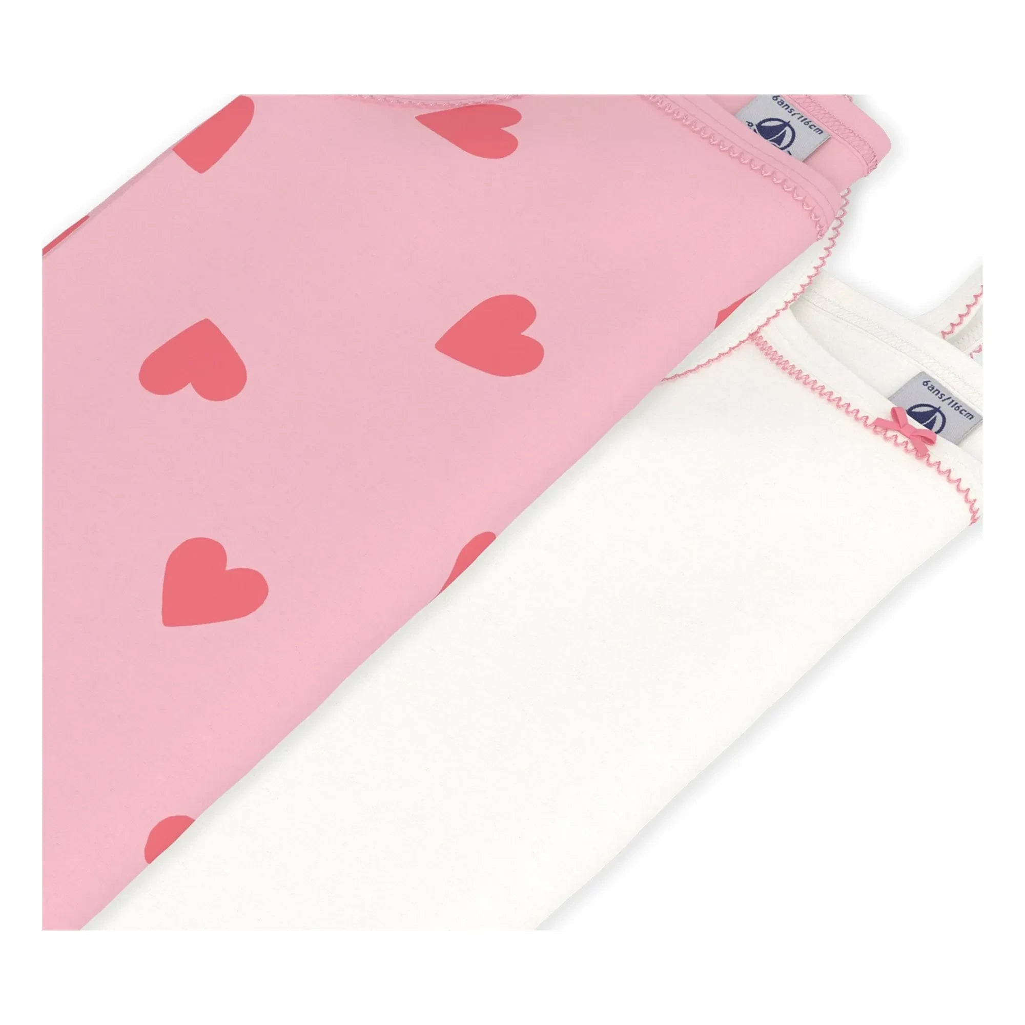 Petit Bateau - 2-Pack Heart Tank Top | Pink