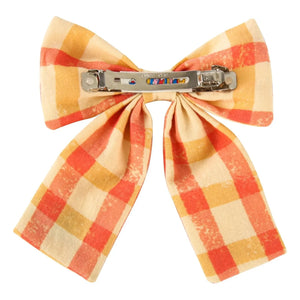Jelly Mallow - Carreaux Bow Hair Clip | Yellow