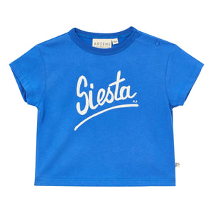 Arsène et Les Pipelettes - Siesta Organic Cotton Baby T-Shirt | Azure Blue