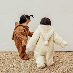 BINIBAMBA Merino Sheepskin Snugglesuit - Milk-Snugglesuits-Milk-0-6m | Natural Baby Shower