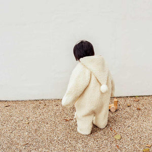 BINIBAMBA Merino Sheepskin Snugglesuit - Milk-Snugglesuits-Milk-0-6m | Natural Baby Shower