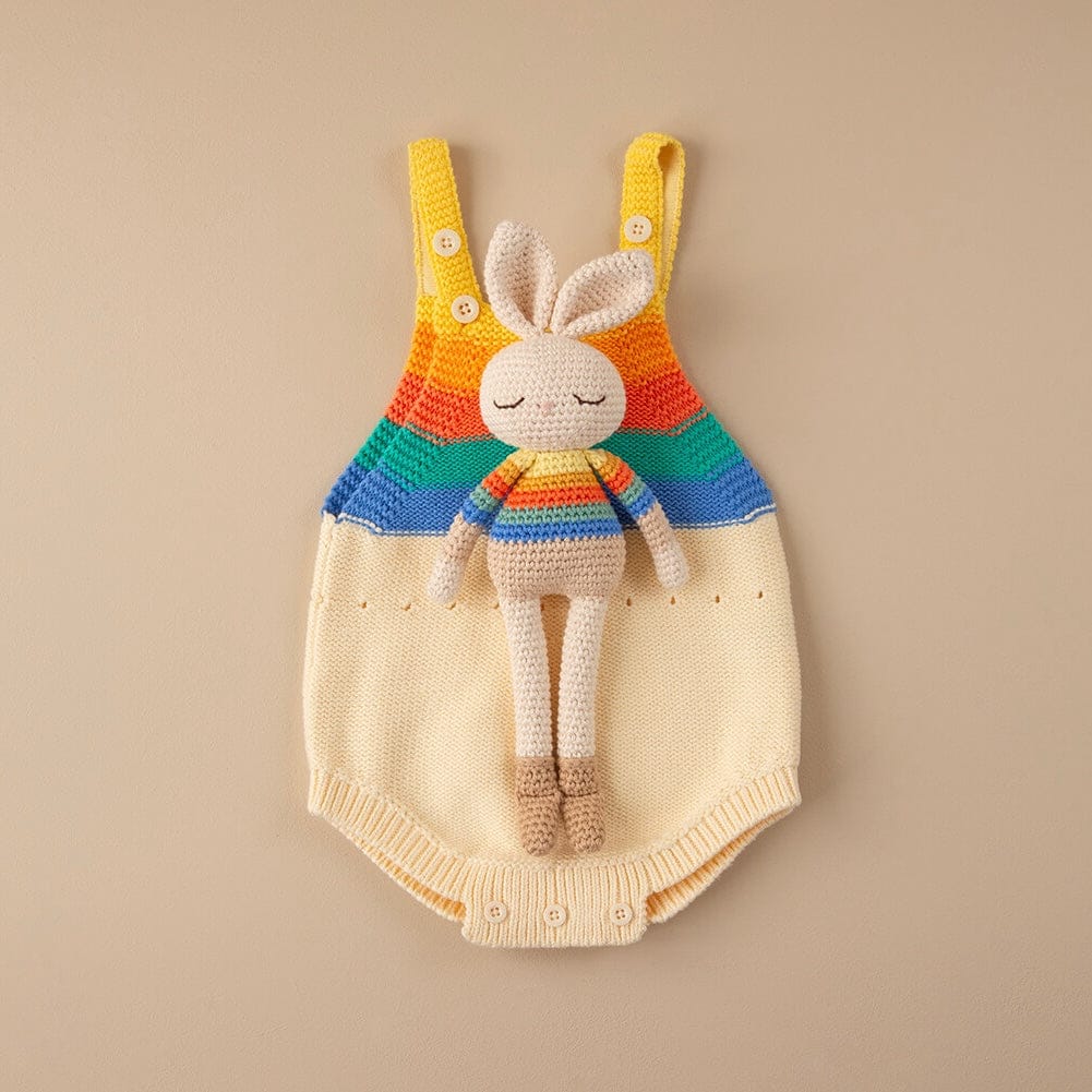 Bonnie Bunny Crochet Toy - Rainbow stripe
