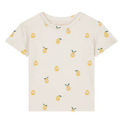 Studio Bohème - Essential Lemons Organik Pamuk Tişört | Ekru