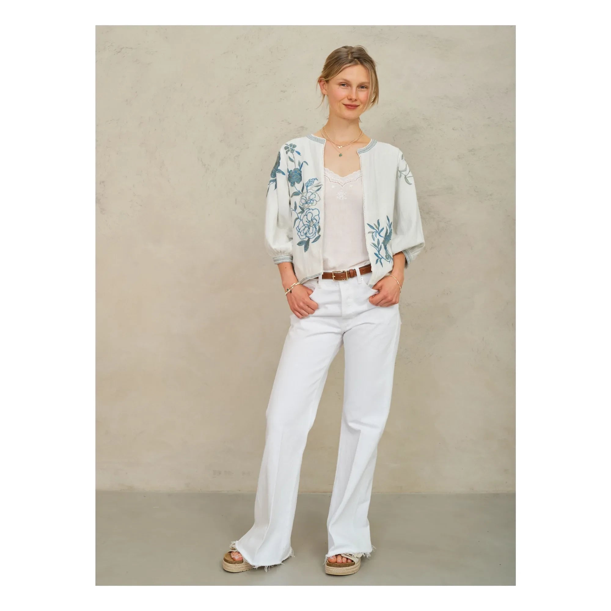M.A.B.E. - Ori Embroidered Cotton Jacket | Blue