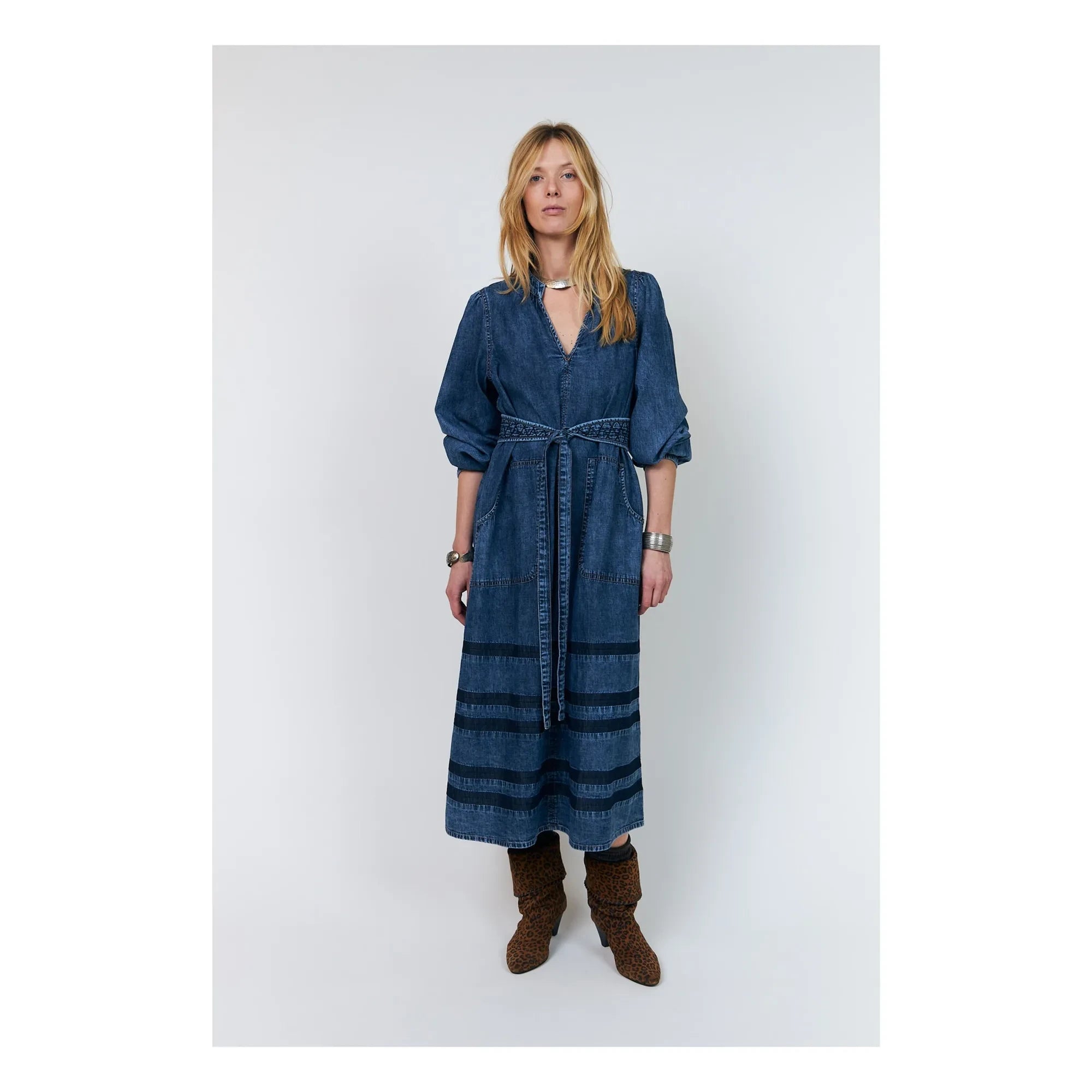 Lollys Laundry - Paris Denim Pamuk Elbise | Mavi