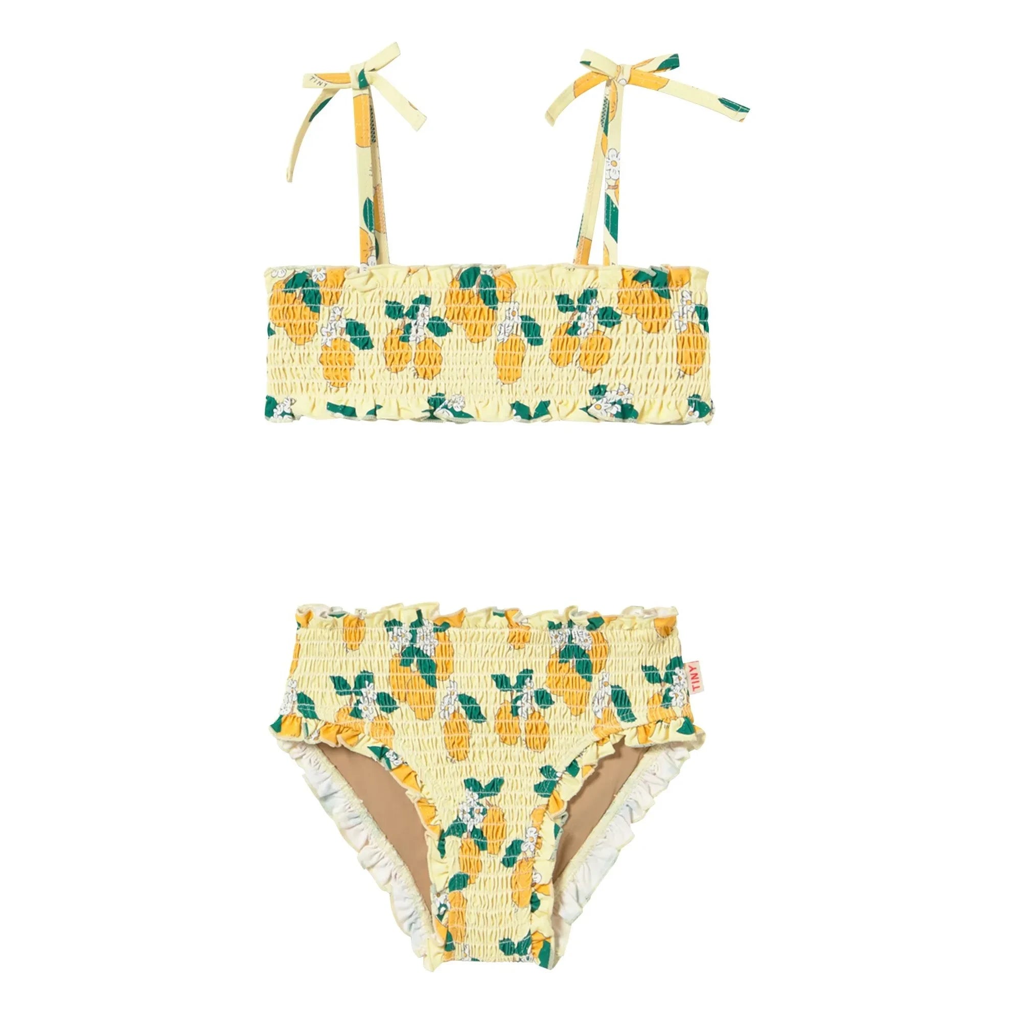 Tinycottons - Orange Gathered Swimsuit | Yellow