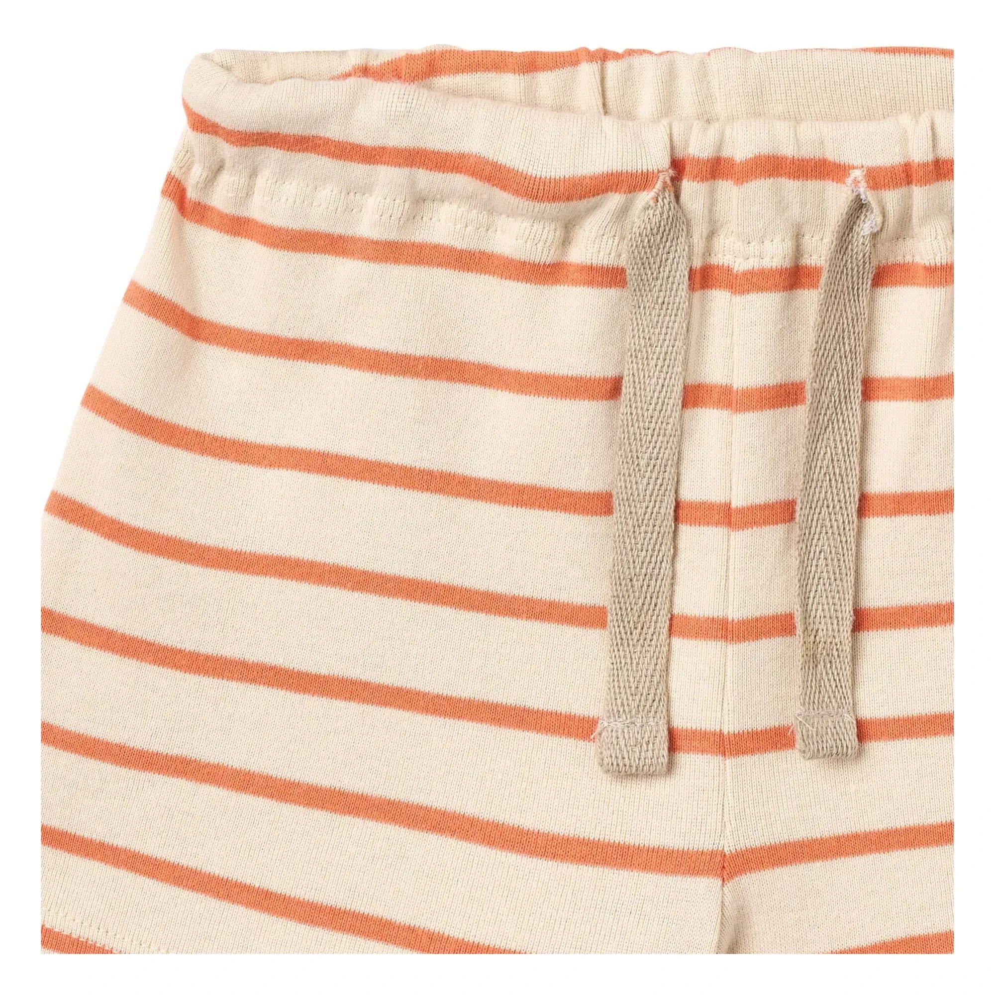 Wheat - Striped Vic Jersey Shorts Organic Cotton | Orange