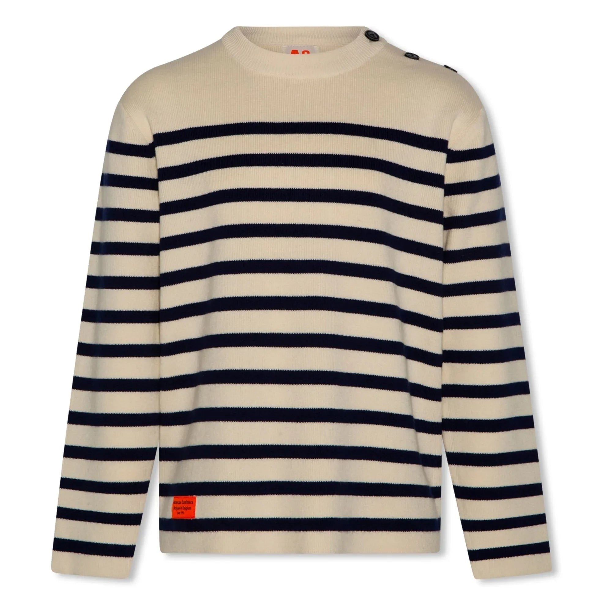 AO76 - Jule Striped Buttoned Sweater | Ecru