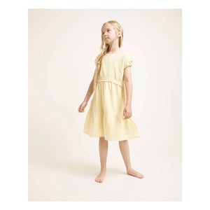 Búho - Lurex Cotton Open-Back Dress | Yellow