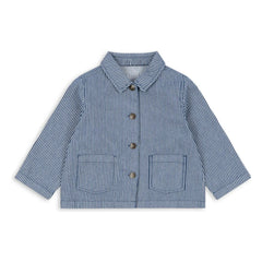 Konges Sløjd - Luc Striped Organic Cotton Jacket | Blue