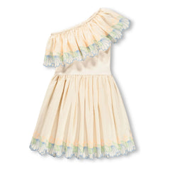 Molo - Cato Organic Cotton Asymmetrical Flounce Dress | Ivory