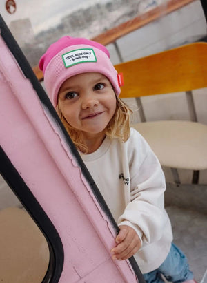 Hello Hossy - Urban Color Block Organic Cotton Beanie | Pink