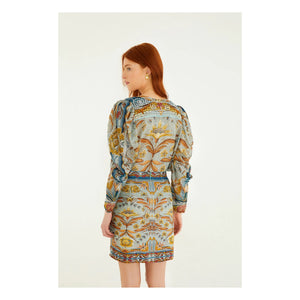 Farm Rio - Mosaic Garden Skirt | Blue