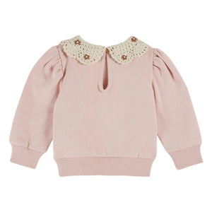 Emile et Ida - Claudine Collar Sweatshirt Organic Cotton | Pink