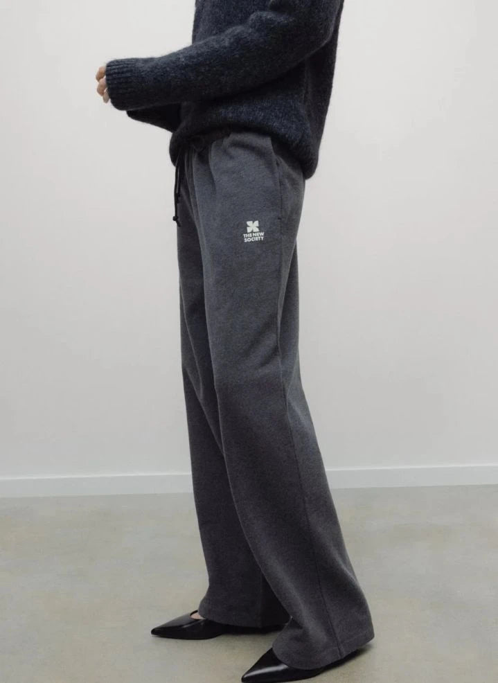 the new society - Cotton Logo Jogger | Heather grey