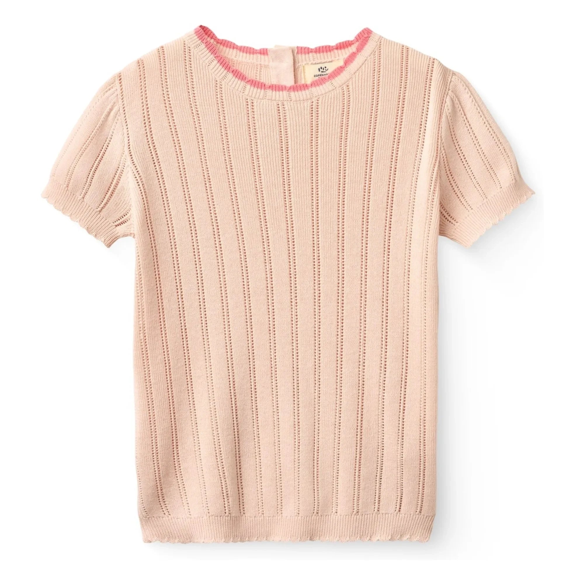 Copenhagen Colors - T-Ribbed T-Shirt Pointelle Organic Cotton | Peach