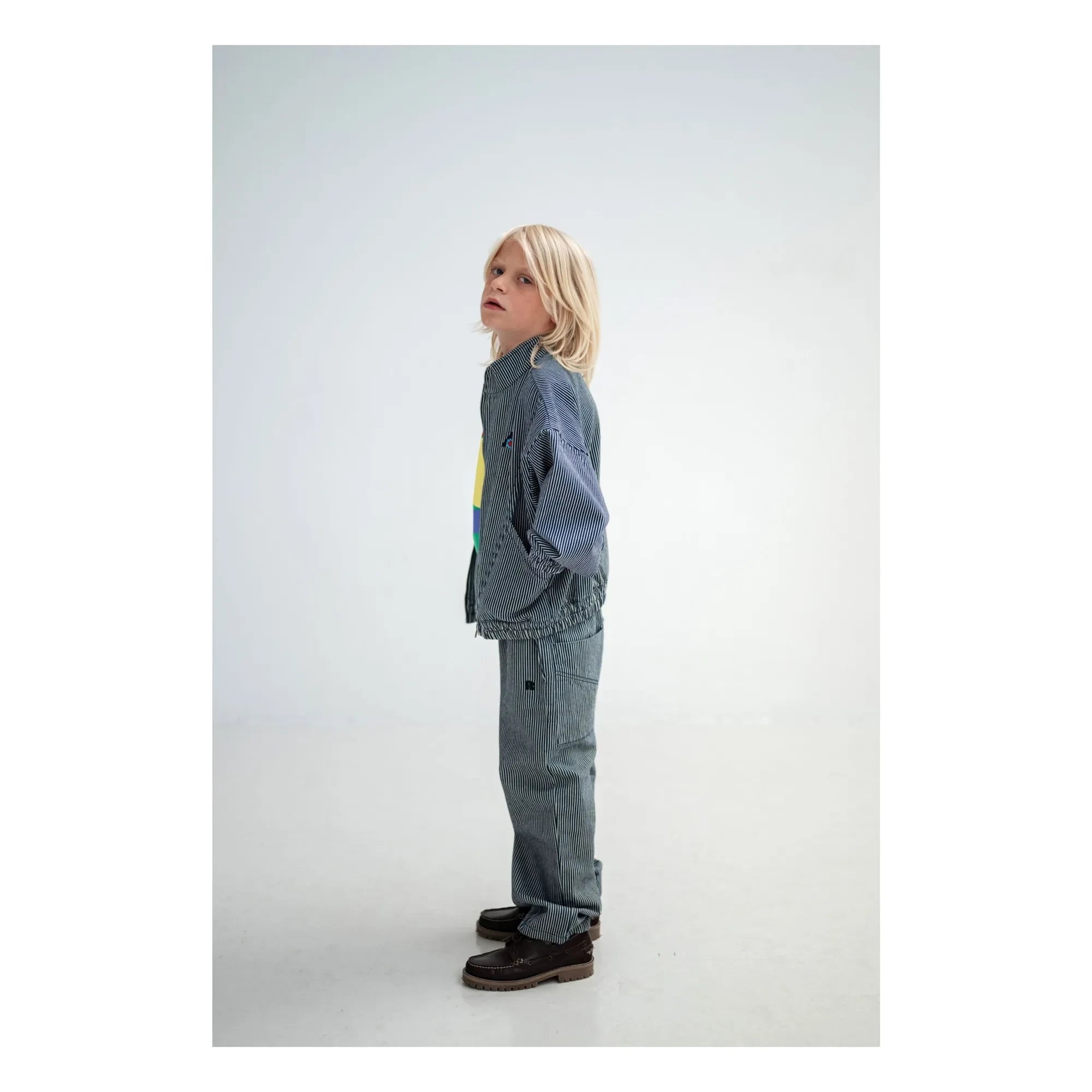 Repose AMS - Striped Organic Cotton Windbreaker | Blue